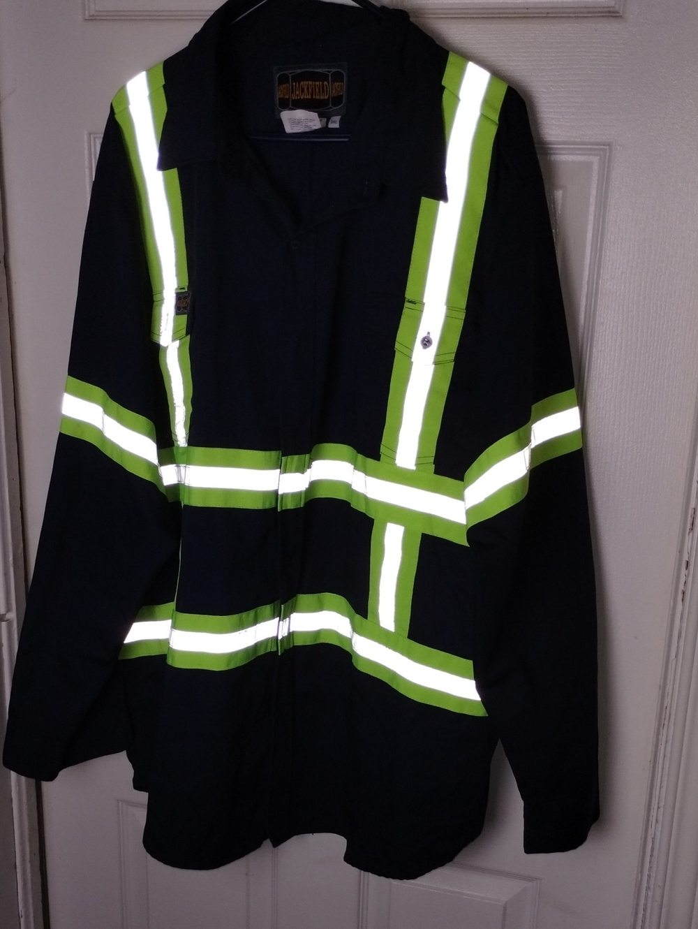 High-Visibility Black and Lime Safety Jlong Sleeve Shirt 3xl - Jackfield